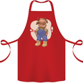 An Infant Highland Cow Cattle Bull Cotton Apron 100% Organic Red
