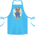 An Infant Highland Cow Cattle Bull Cotton Apron 100% Organic Turquoise