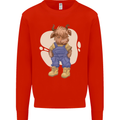 An Infant Highland Cow Cattle Bull Kids Sweatshirt Jumper Bright Red