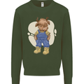 An Infant Highland Cow Cattle Bull Kids Sweatshirt Jumper Forest Green