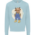 An Infant Highland Cow Cattle Bull Kids Sweatshirt Jumper Light Blue