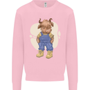 An Infant Highland Cow Cattle Bull Kids Sweatshirt Jumper Light Pink