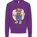 An Infant Highland Cow Cattle Bull Kids Sweatshirt Jumper Purple