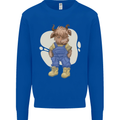 An Infant Highland Cow Cattle Bull Kids Sweatshirt Jumper Royal Blue