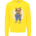 An Infant Highland Cow Cattle Bull Kids Sweatshirt Jumper Yellow