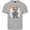 An Infant Highland Cow Cattle Bull Kids T-Shirt Childrens Sports Grey