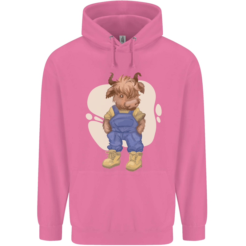 An Infant Highland Cow Cattle Bull Mens 80% Cotton Hoodie Azelea