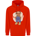 An Infant Highland Cow Cattle Bull Mens 80% Cotton Hoodie Bright Red