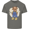 An Infant Highland Cow Cattle Bull Mens Cotton T-Shirt Tee Top Charcoal