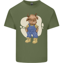 An Infant Highland Cow Cattle Bull Mens Cotton T-Shirt Tee Top Military Green