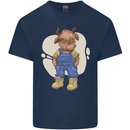 An Infant Highland Cow Cattle Bull Mens Cotton T-Shirt Tee Top Navy Blue