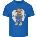 An Infant Highland Cow Cattle Bull Mens Cotton T-Shirt Tee Top Royal Blue