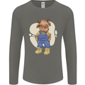 An Infant Highland Cow Cattle Bull Mens Long Sleeve T-Shirt Charcoal