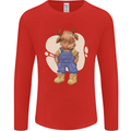 An Infant Highland Cow Cattle Bull Mens Long Sleeve T-Shirt Red