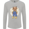 An Infant Highland Cow Cattle Bull Mens Long Sleeve T-Shirt Sports Grey