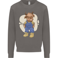 An Infant Highland Cow Cattle Bull Mens Sweatshirt Jumper Charcoal