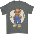 An Infant Highland Cow Cattle Bull Mens T-Shirt 100% Cotton Charcoal