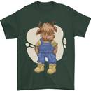 An Infant Highland Cow Cattle Bull Mens T-Shirt 100% Cotton Forest Green