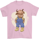 An Infant Highland Cow Cattle Bull Mens T-Shirt 100% Cotton Light Pink