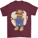 An Infant Highland Cow Cattle Bull Mens T-Shirt 100% Cotton Maroon