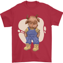 An Infant Highland Cow Cattle Bull Mens T-Shirt 100% Cotton Red