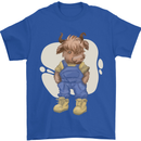 An Infant Highland Cow Cattle Bull Mens T-Shirt 100% Cotton Royal Blue