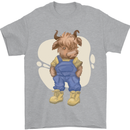An Infant Highland Cow Cattle Bull Mens T-Shirt 100% Cotton Sports Grey