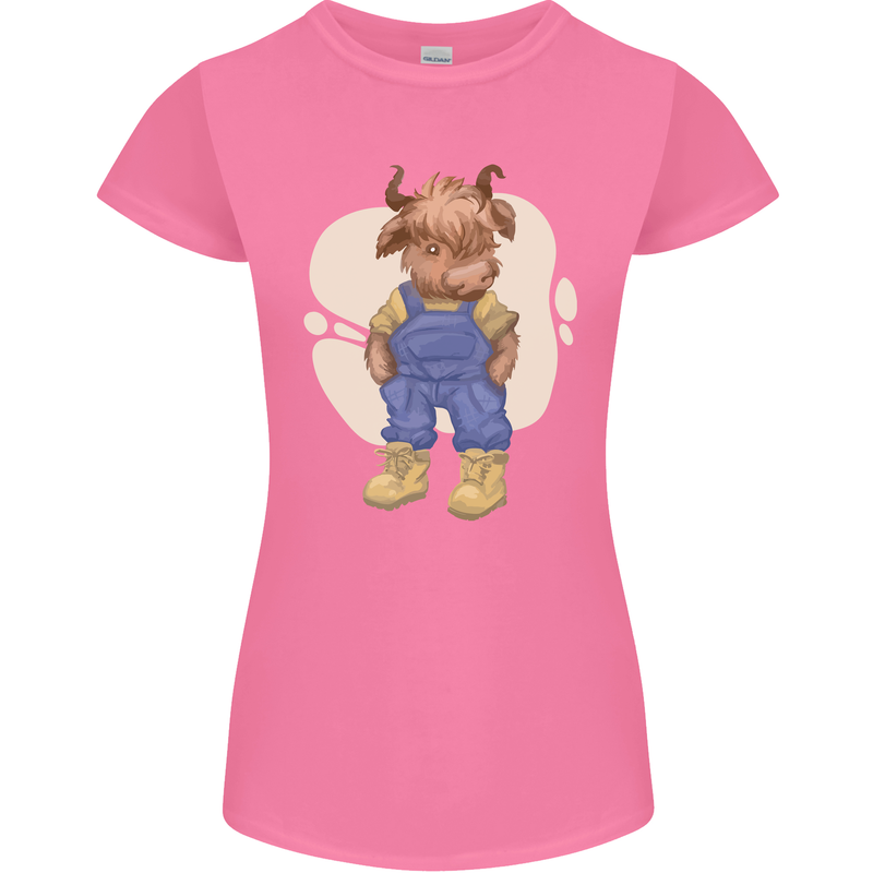 An Infant Highland Cow Cattle Bull Womens Petite Cut T-Shirt Azalea