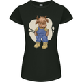 An Infant Highland Cow Cattle Bull Womens Petite Cut T-Shirt Black