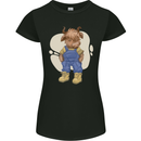 An Infant Highland Cow Cattle Bull Womens Petite Cut T-Shirt Black