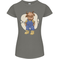 An Infant Highland Cow Cattle Bull Womens Petite Cut T-Shirt Charcoal