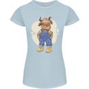 An Infant Highland Cow Cattle Bull Womens Petite Cut T-Shirt Light Blue