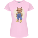 An Infant Highland Cow Cattle Bull Womens Petite Cut T-Shirt Light Pink