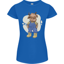 An Infant Highland Cow Cattle Bull Womens Petite Cut T-Shirt Royal Blue