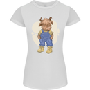An Infant Highland Cow Cattle Bull Womens Petite Cut T-Shirt White