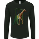 An Obscure Giraffe Design Mens Long Sleeve T-Shirt Black