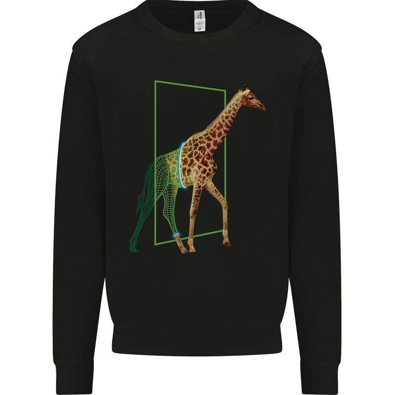 An Obscure Giraffe Design Mens Sweatshirt Jumper Black