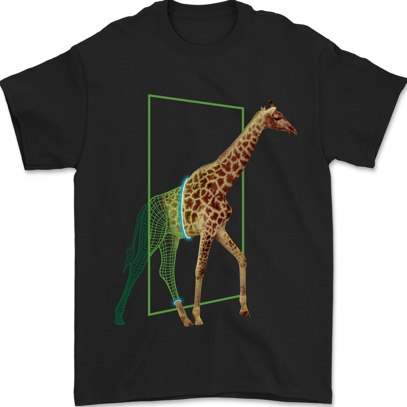 An Obscure Giraffe Design Mens T-Shirt 100% Cotton Black