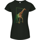 An Obscure Giraffe Design Womens Petite Cut T-Shirt Black