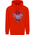 An Octopus Wizard Magic Magician Childrens Kids Hoodie Bright Red