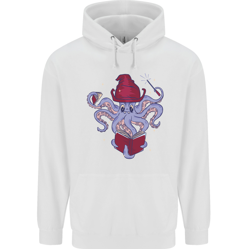 An Octopus Wizard Magic Magician Childrens Kids Hoodie White