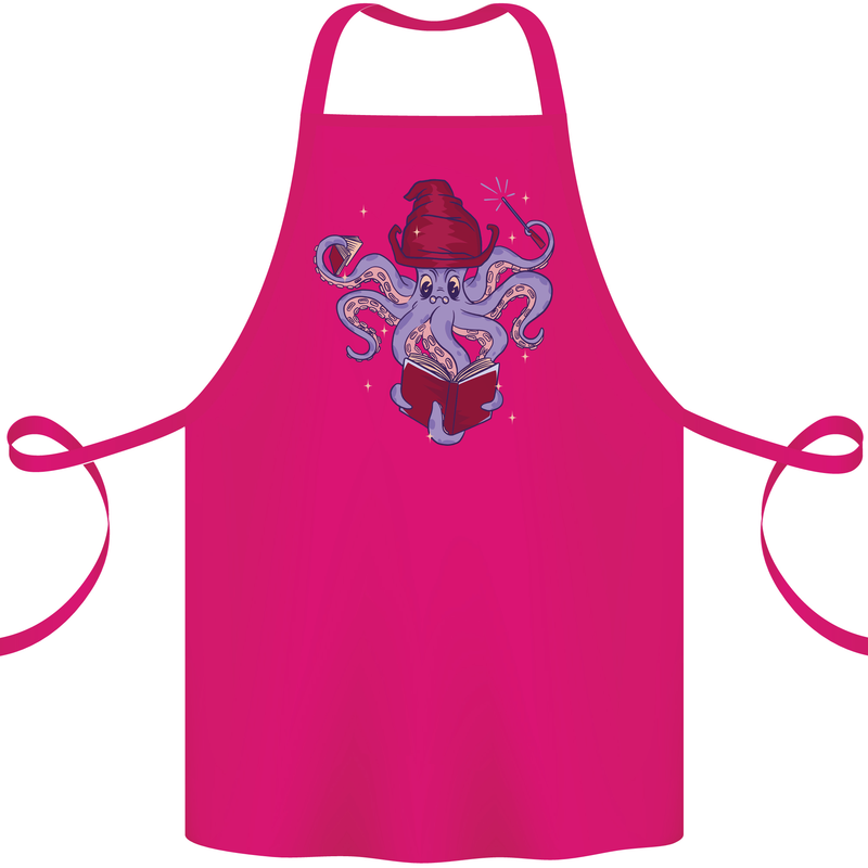 An Octopus Wizard Magic Magician Cotton Apron 100% Organic Pink