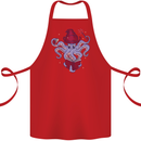 An Octopus Wizard Magic Magician Cotton Apron 100% Organic Red