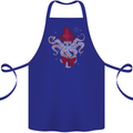 An Octopus Wizard Magic Magician Cotton Apron 100% Organic Royal Blue