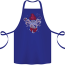 An Octopus Wizard Magic Magician Cotton Apron 100% Organic Royal Blue