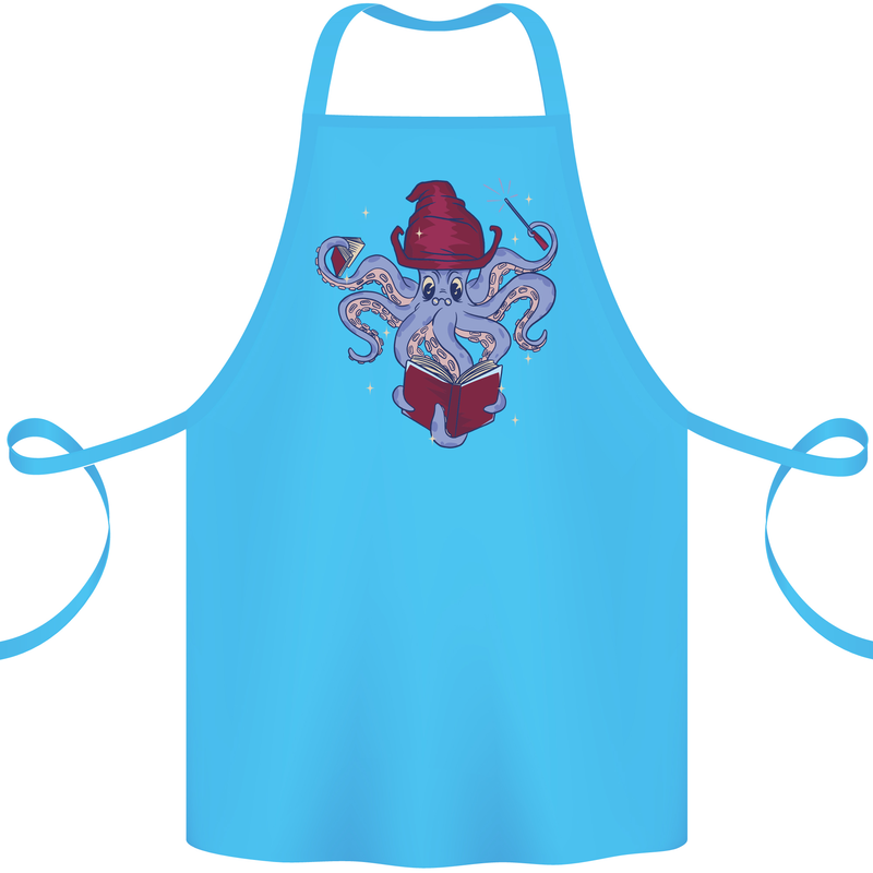 An Octopus Wizard Magic Magician Cotton Apron 100% Organic Turquoise
