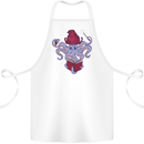 An Octopus Wizard Magic Magician Cotton Apron 100% Organic White