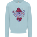 An Octopus Wizard Magic Magician Kids Sweatshirt Jumper Light Blue