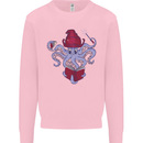 An Octopus Wizard Magic Magician Kids Sweatshirt Jumper Light Pink
