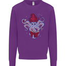 An Octopus Wizard Magic Magician Kids Sweatshirt Jumper Purple